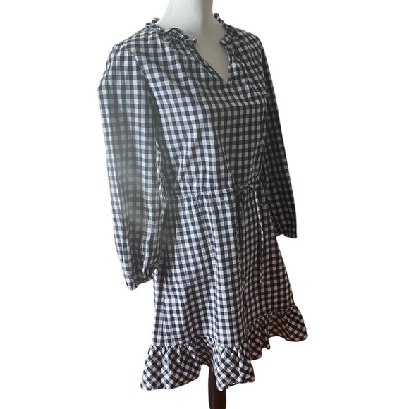 Draper James Lucinda Popover Dress in Navy Gingham Size Small - Picture 4 of 7